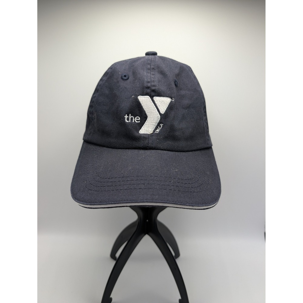 Port Authority YMCA Baseball Cap Navy Blue Cotton Adjustable Hat Logo